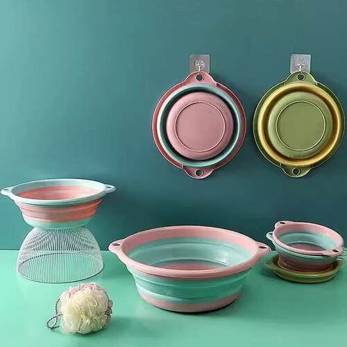 Foldable Basin Home Thickened Silicone Foldable Basin Childr