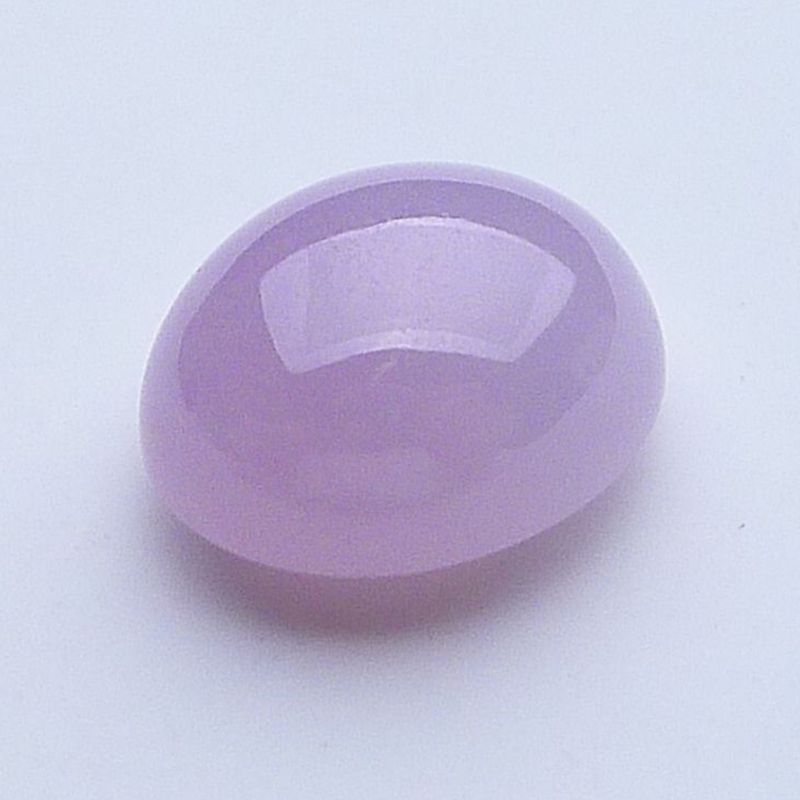 翡翠淡紫粉紫蛋面缅甸天然翡翠玉戒面裸石圆蛋面戒指面2.06g