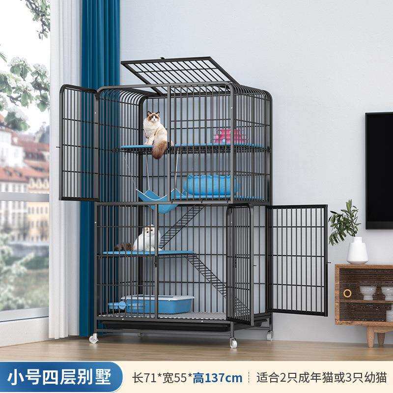 猫笼家用 室内大空间带厕所一体式 二层不占地猫窝猫舍猫笼子别墅