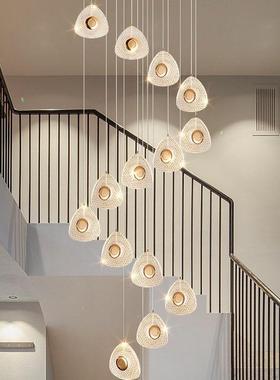 旋转楼吊TM-65214灯长厅吊灯2025年新款轻奢复厅式楼别墅现代梯创