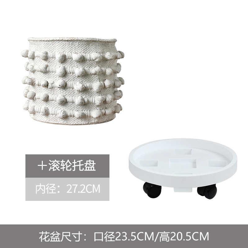 大号感创意突起做盆旧水泥复古盆景仿古小众花盆圆点混凝土设计