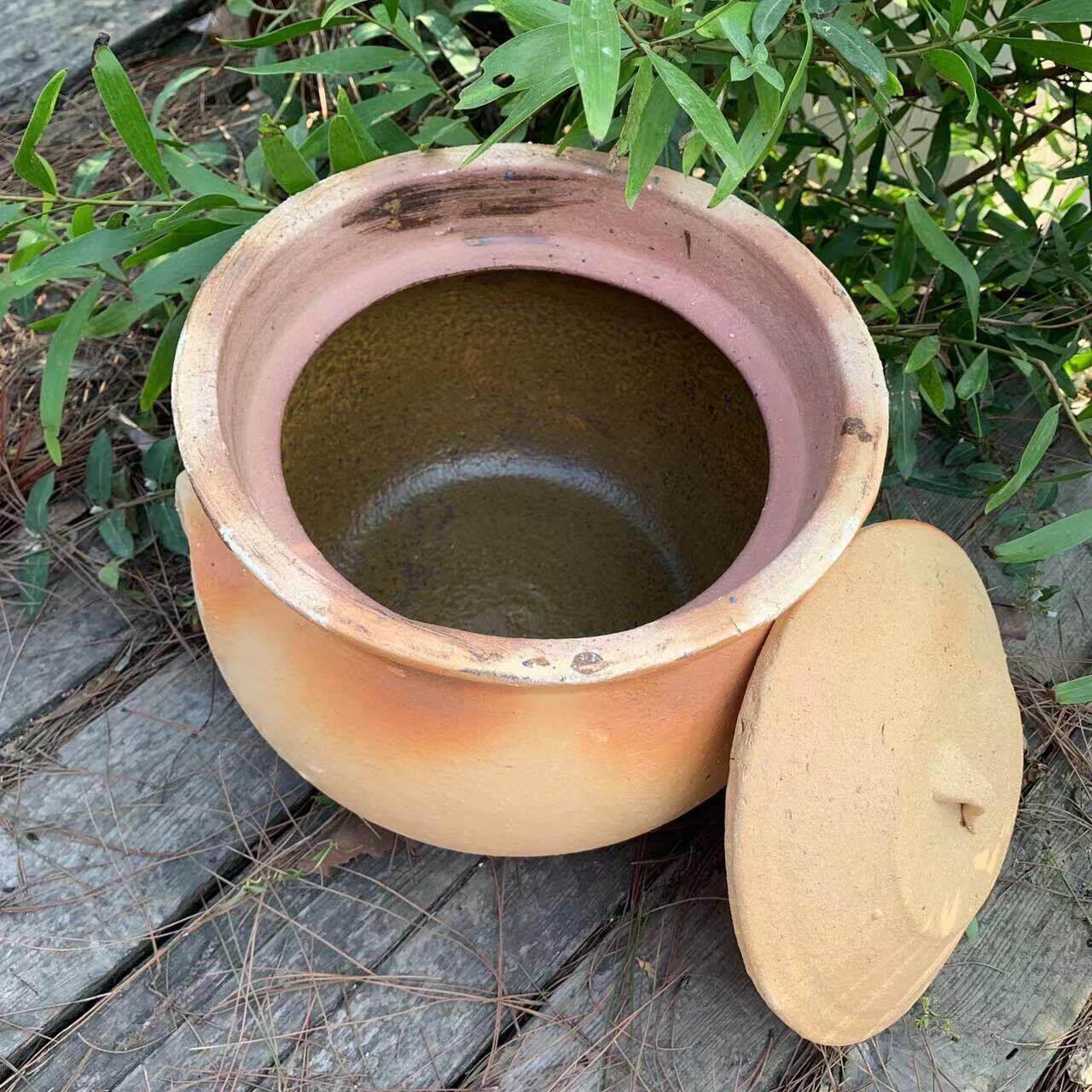 老式闽南传统粗陶陶土无釉孕妇保健汤炖锅中国风明火红土陶罐