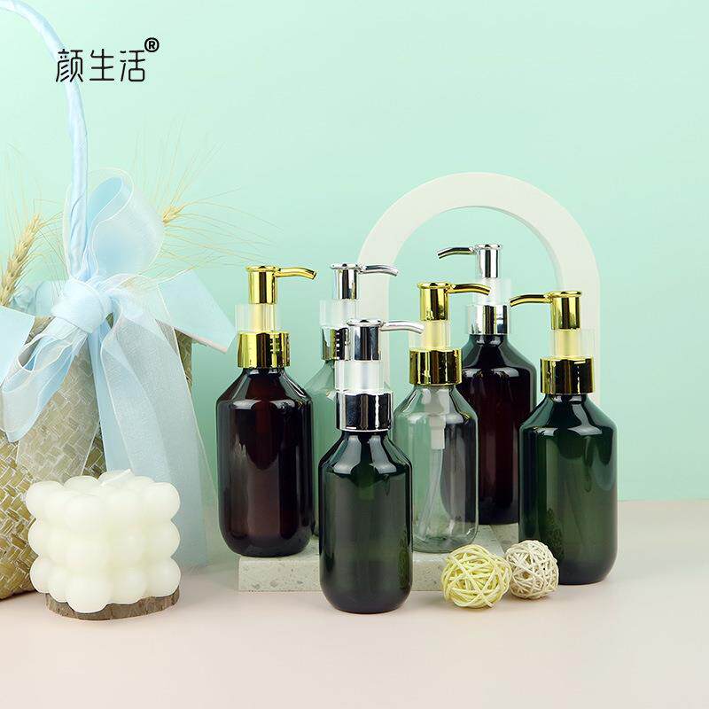 带卡扣卸妆油分装瓶足浴精油按压瓶卫生间洗发水挤压瓶沐浴露空瓶