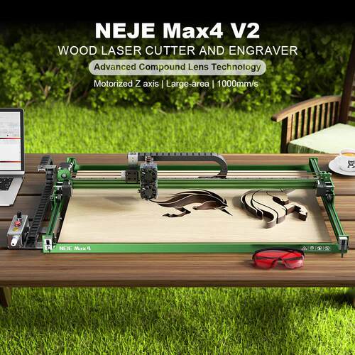 NEJE Max 4 V2 E80 电动 Z 轴大面积金属激光雕刻机和切割机