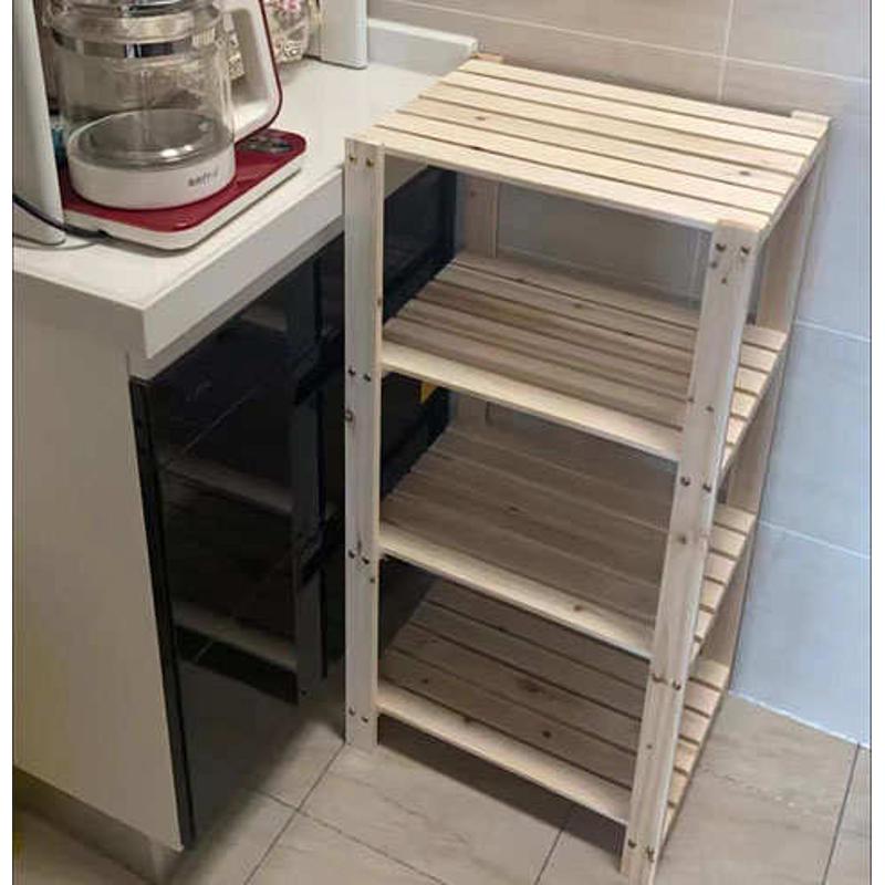 简易实木架置物架储物架落地书架多层架厨房收纳杂物架花架可