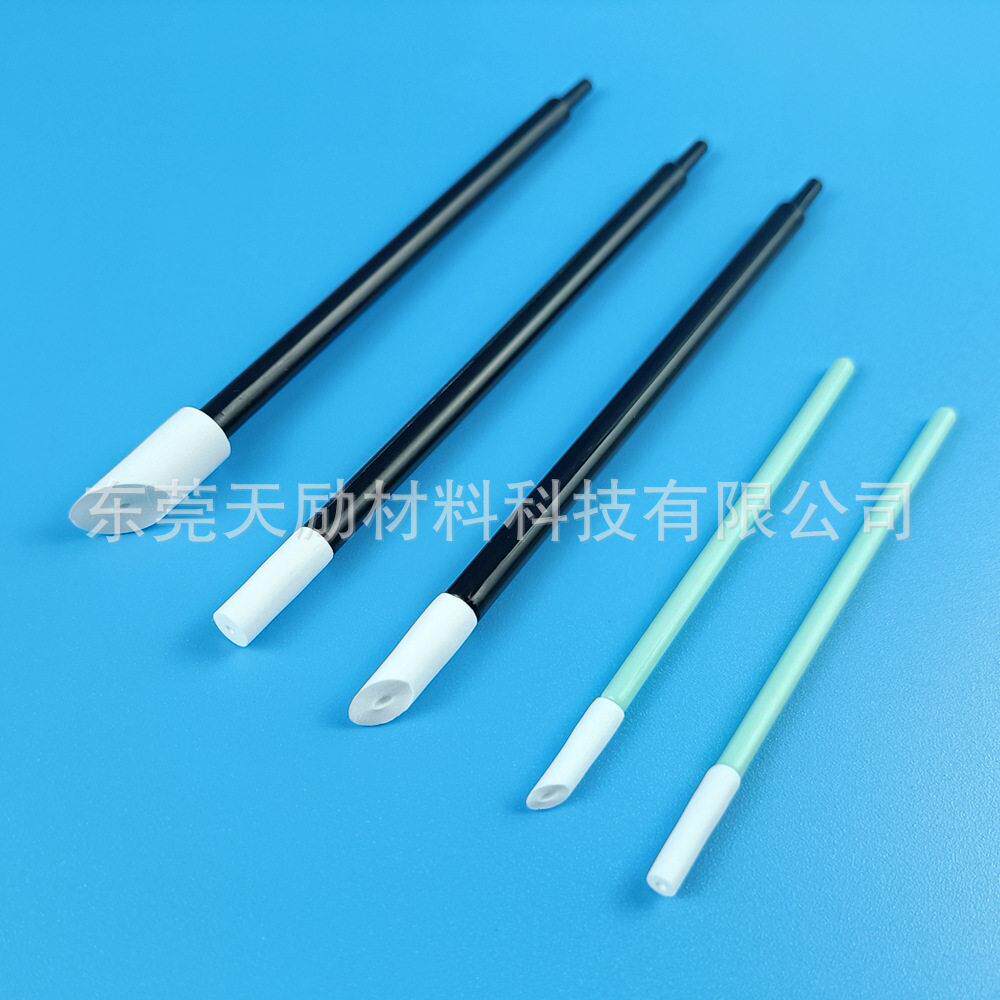 无尘清洁棉签PU头细杆斜口擦拭棒喷绘机喷头擦拭清洁棒