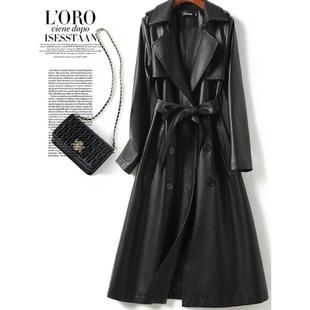 皮风衣 绵羊皮保暖外套柔软皮衣女中长款 法国Rouje Dsyle真皮冬季