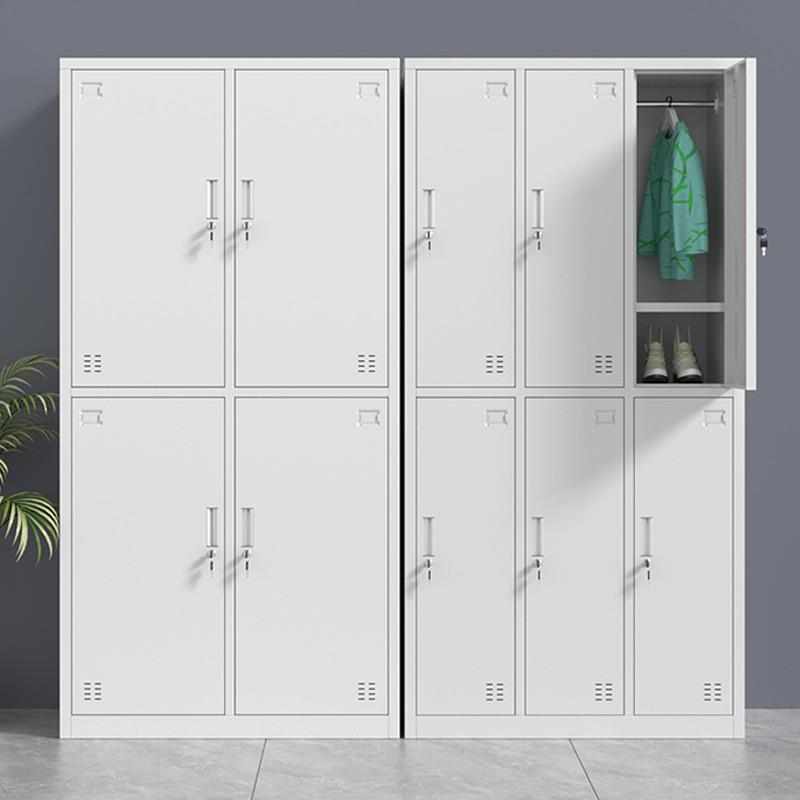 钢制员工更衣柜四门宿舍铁皮储物柜带锁工厂鞋柜浴室六门换衣柜子