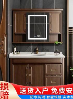 Nk生v新461智中式浴室柜组合现代简约大理石洗手台卫间美一体式盆