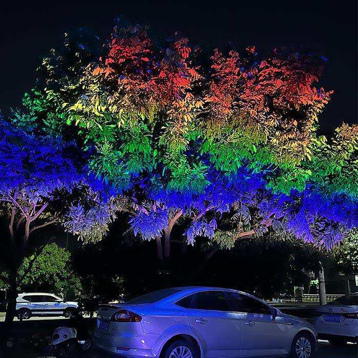 LED七彩染色灯户外彩虹投光灯景区氛围照树灯景观灯庭户外灯泛光