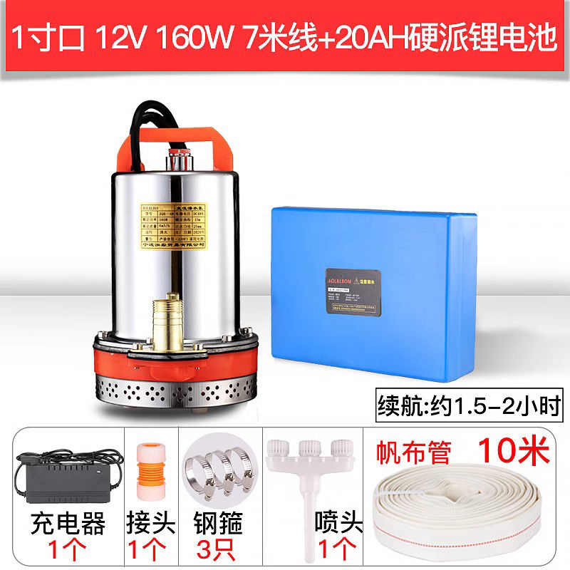 充电式水泵电动抽水机直流48v潜水泵农用灌溉浇菜神器