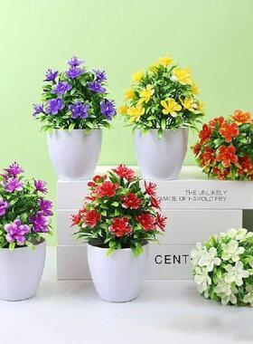 1pc Artificial Flowers Five Leaf Plum Small Potted Plants