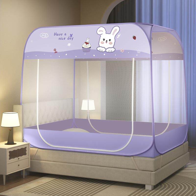 防尘顶蚊蒙古包蚊可帐1摔米8床折叠帐家用免安装防蚊帐全罩式带防