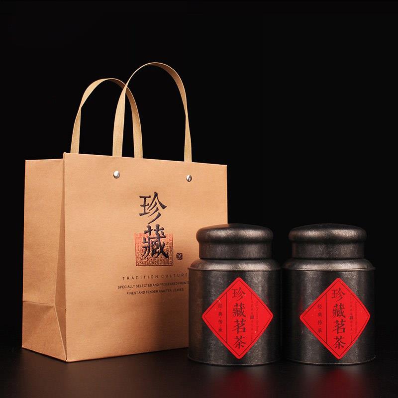 茶叶罐铁盒半斤装覆古彷古黑金属马口铁小青柑普洱茶红茶密封铁罐