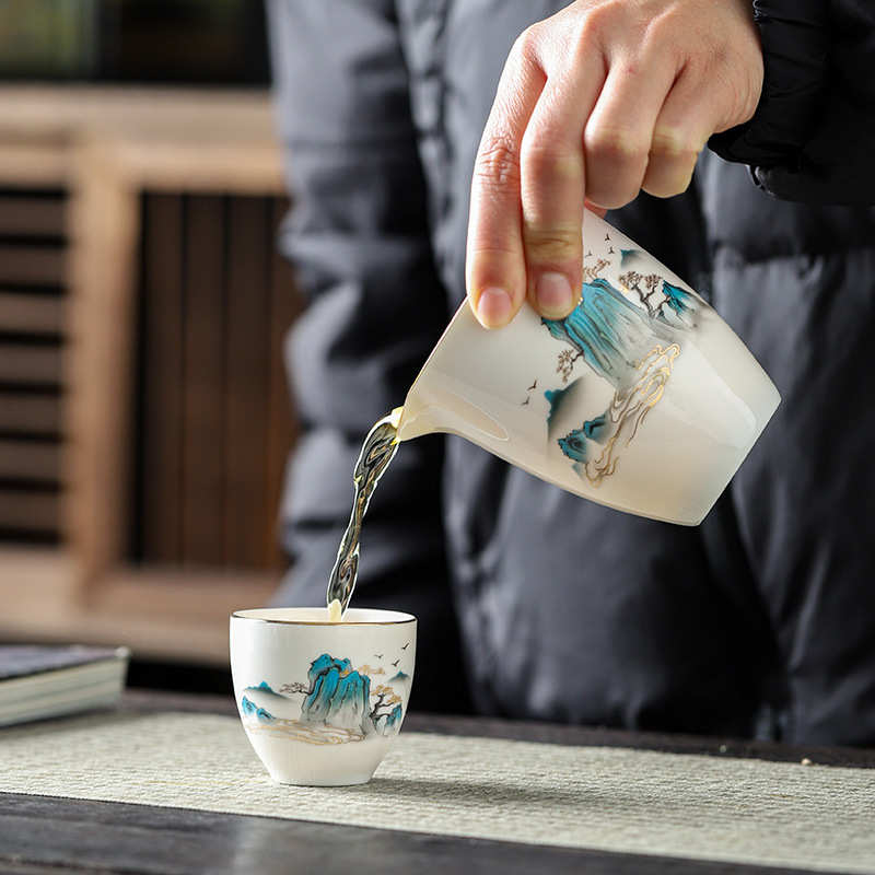 德化白瓷羊脂玉功夫茶具套装家用客厅会客公司商务活动礼品伴手礼