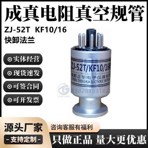 粗低真空测量成真正华规管ZJ-52TKF1016电阻真空规管快卸法兰80℃