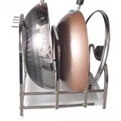 炒锅架子放锅架锅具脸盆架神器厨房置物架不锈钢锅盖架台面收纳