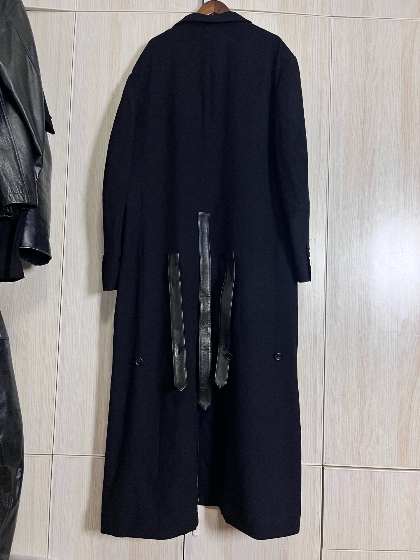 Yohji Yamamoto Black Flannel Coat — back