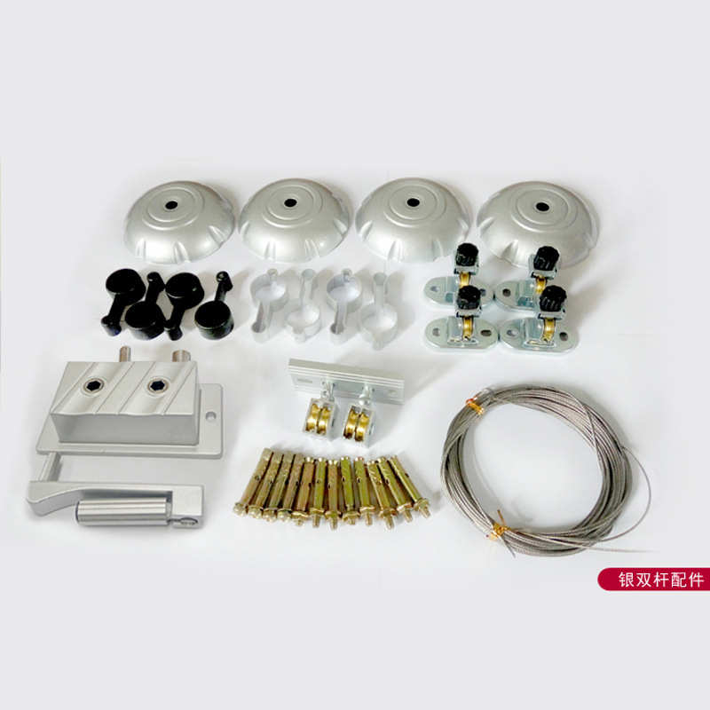 厂家直销晾衣架手摇升降阳台配件全套双杆晒衣架晒被架晒被架晾衣