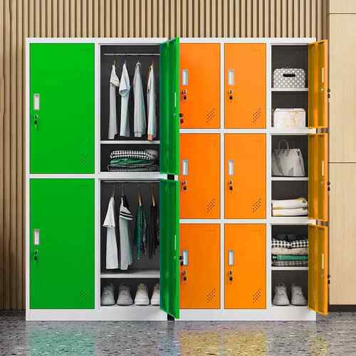 彩色更衣柜铁更衣柜柜健密码锁储物柜身皮员工柜换衣感应锁浴室存
