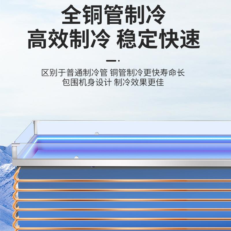 冰台海鲜展示柜不锈钢菜品冰柜冰鲜台商用点菜平面冷藏柜保鲜柜
