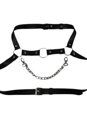 性感男士背带身体朋克肩带项链