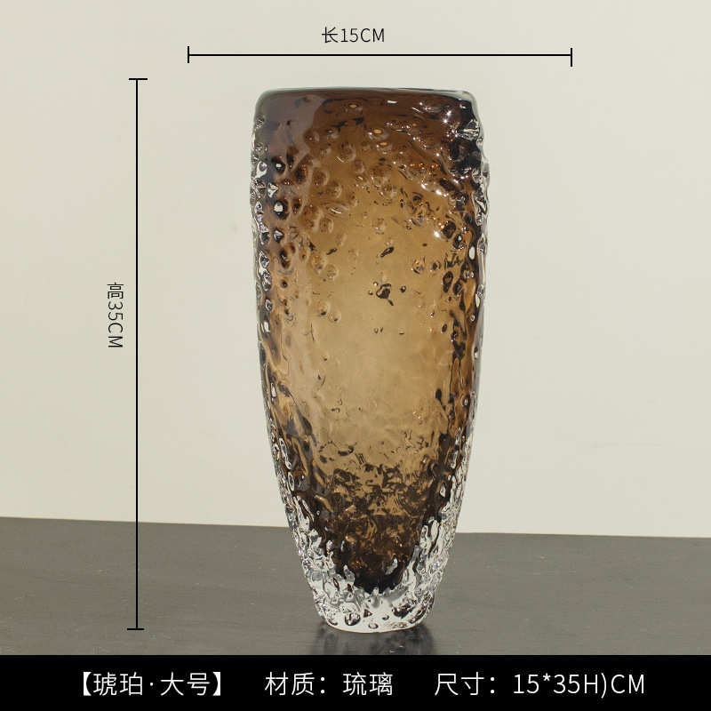装饰品轻创意餐桌设计师玄关花瓶客厅家居琉璃奢插花艺术摆件水培