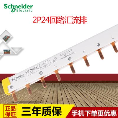 施耐德汇流排2P24位可接12个2P空开连接铜排接线排24回路A9XPH224