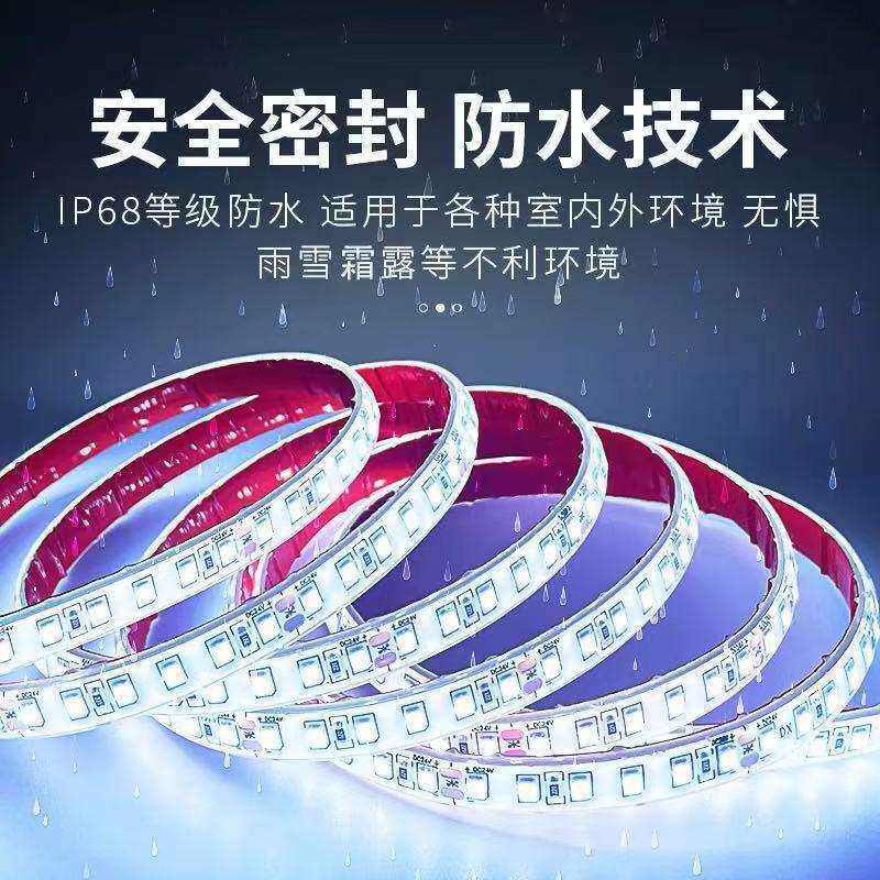 24V防水灯带led灯条12V24V灌胶IP68泡水下专用鱼缸自粘水池户外防