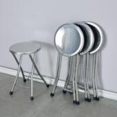 凳不锈圆折叠凳子餐厅钢便简约可折携叠收纳圆凳子家用215休闲折