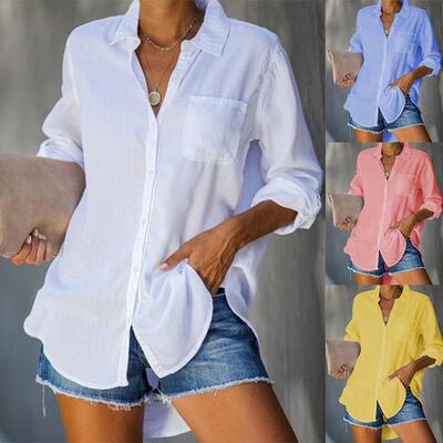 Casual Button Collared Western Front Shirt Shirts Sleeve Up