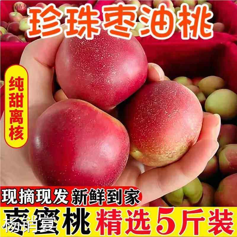 珍珠枣油桃枣味小油桃枣蜜桃5离核纯甜脆硬桃子新鲜水果新疆顺丰