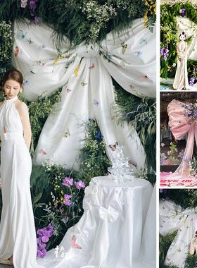 春天花蝴蝶结派对订婚打卡装饰网红写真摄影派对活动布置店铺打卡