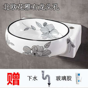 挂卫生间 壁挂漱口陶瓷洗手盆水池迷你小面盆洗脸盆台阳台盆盆墙式
