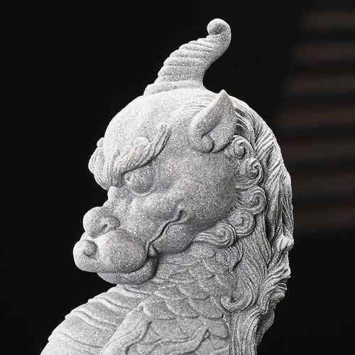 客中式国潮TM688351青砂石龙生九缸子嘲风摆件创意厅假山鱼族水造