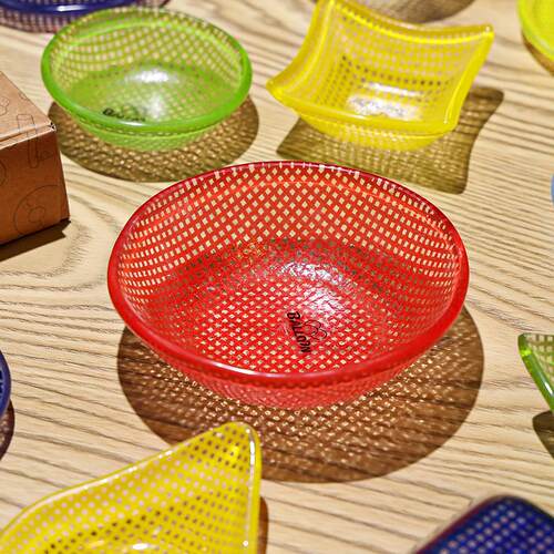 韩国Eding小吃碟耐热玻璃碗盘多巴胺彩色餐具13cm-18.5cm系列