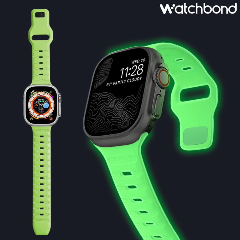 适用iwatch9表带苹果手表ultra透气氟橡胶applewatchs9/8/7/6智能