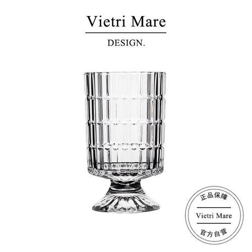 Vietri Mare花瓶玻璃法式浮雕装饰品高脚摆件高颜值花插丨卡特琳
