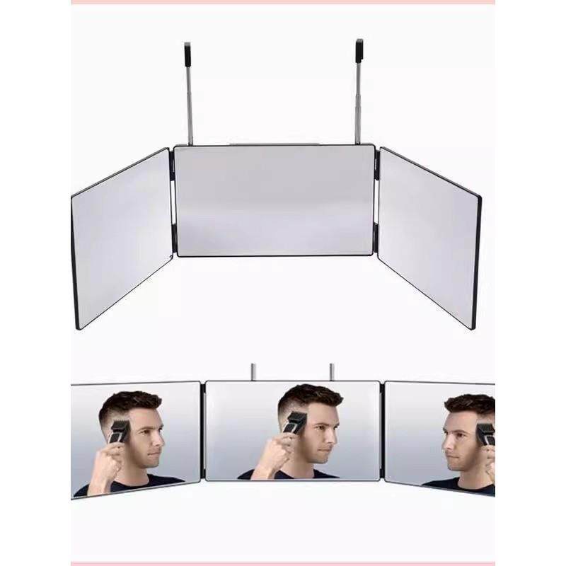 三面镜自助理发后视悬挂伸缩剪发自己理发镜子大号折叠梳妆化妆镜