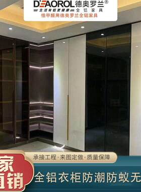 全屋定制海口铝合金大衣柜家用柜子卧室储物柜定做全铝家具衣橱柜