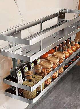 304不锈钢浴室置物架墙上壁挂式免打孔洗漱台厨房调味料架4050cm