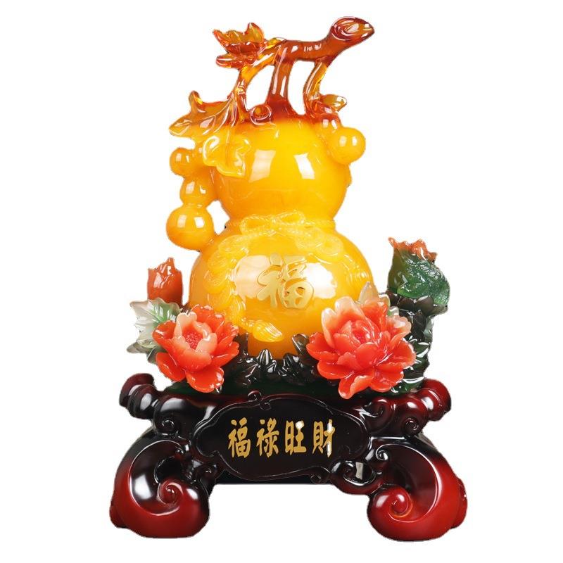 招财葫芦摆件金蟾家居客厅酒柜装饰品办公室搬家礼物乔迁新居礼品