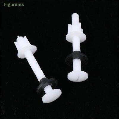 2 Pcs Plastic Toilet Seat Hinge Repair Bolts + Fitting