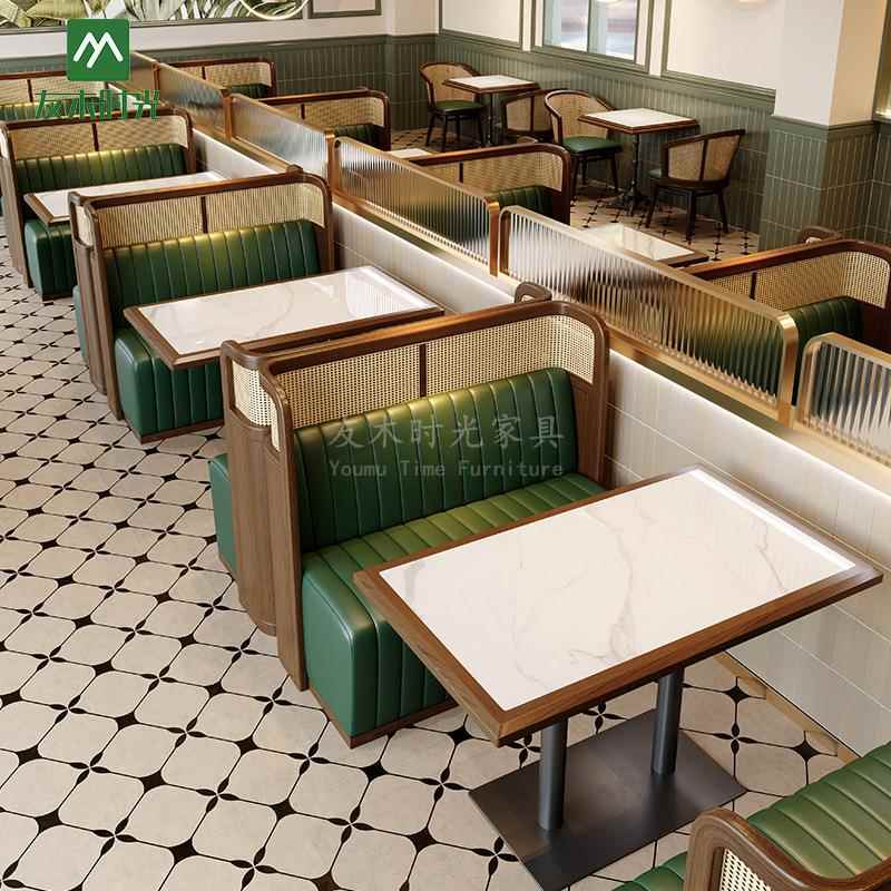 东YOUMU-11亚主椅题餐厅桌茶楼饭店餐饮店西餐厅南藤桌椅实木编卡