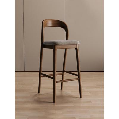 木神白蜡木实木家用吧台椅高脚凳现代简约前台接待靠背椅酒吧椅子