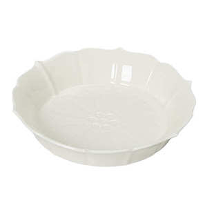 白瓷浮雕莲花壶承干泡台陶瓷壶托养壶盘点心盘零食盘茶配件