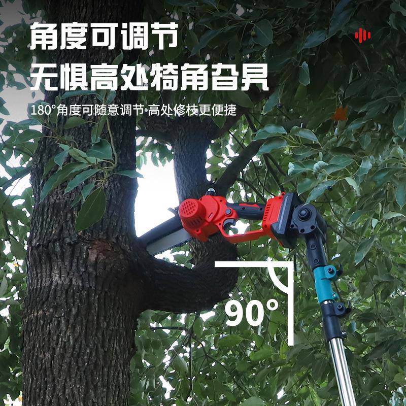 雷箭无刷锂电高枝锯 充电式无线可伸缩伐木锯 电动伸缩杆链锯图片