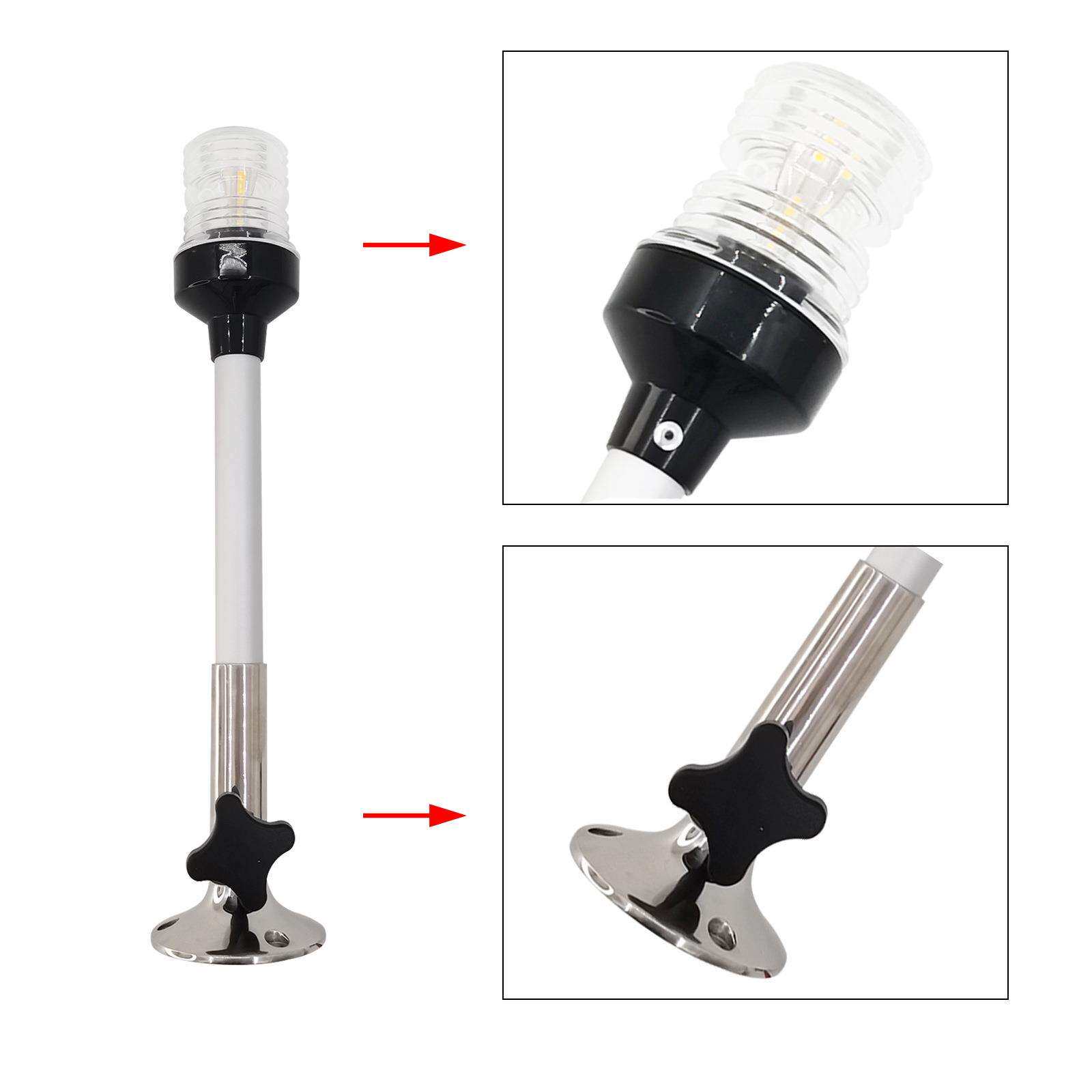 可调角度不锈钢底座360度LED游艇环照灯12~24V白光灯游艇船用配件