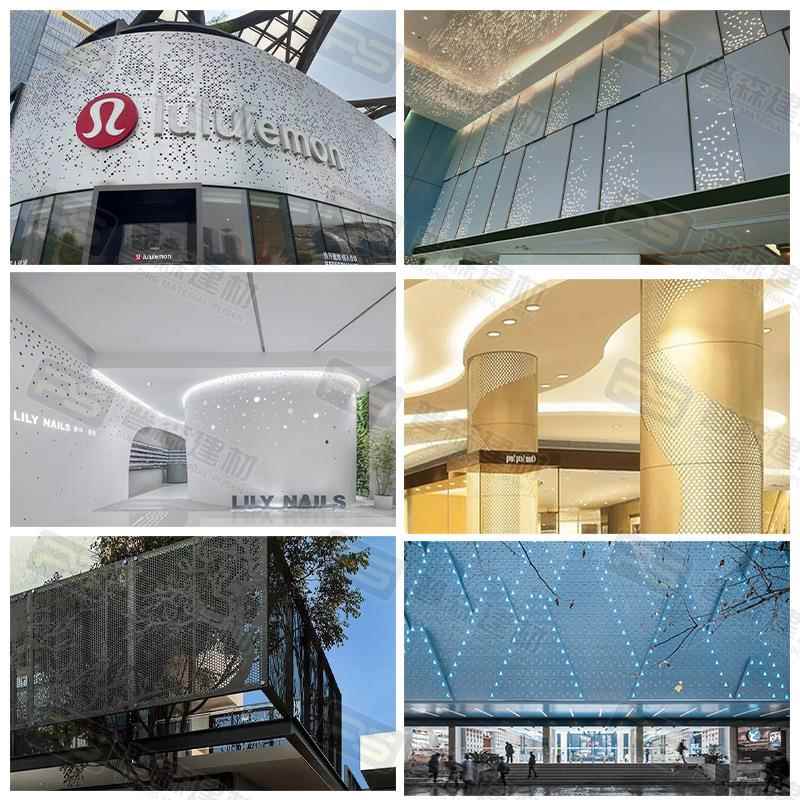 4S店铝单外墙大小冲雕刻不规则铝板孔缕PUSEN-0板空雕穿孔风动幕