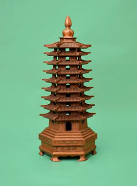 紫铜九层镂空文昌塔摆件铜工艺品家居办公室装饰品送孩子礼品
